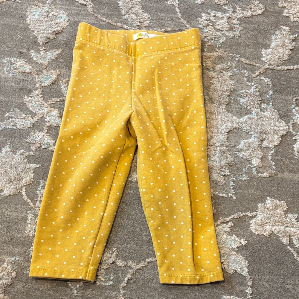 Baby Boden Mustard Polka Dot Leggings